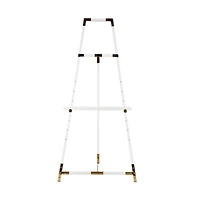 56.5" Clear Acrylic Plastic Adjustable 7-Tier Display Easel with Gold Accents & Chain Support