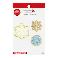 Snowflake Iron-On & Adhesive Patches, 3ct. by Celebrate It™