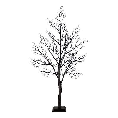 4ft. Pre-Lit Halloween Minimalist Twig Artificial Fall Tree with 160 Orange & Purple LED Lights