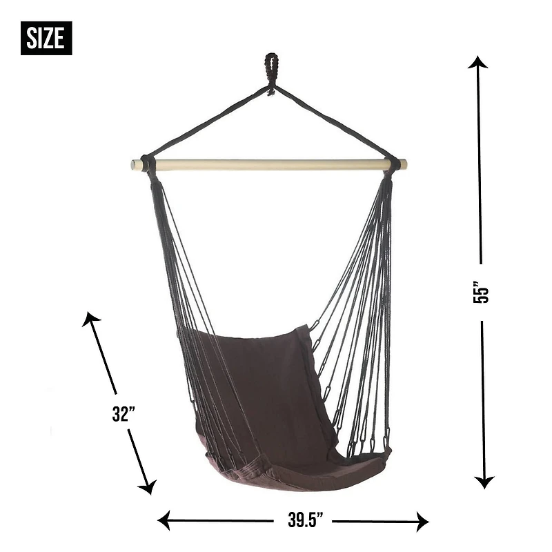 Espresso Cotton Padded Swing Chair