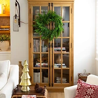 24in. Artificial Real Touch Norfolk Island Pine Wreath with Natural Look