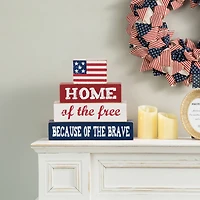 Glitzhome® 8.5" Wooden Patriotic Sign Table Décor