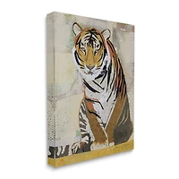 Stupell Industries Resting Jungle Tiger over Abstract Patterns Canvas Wall Art