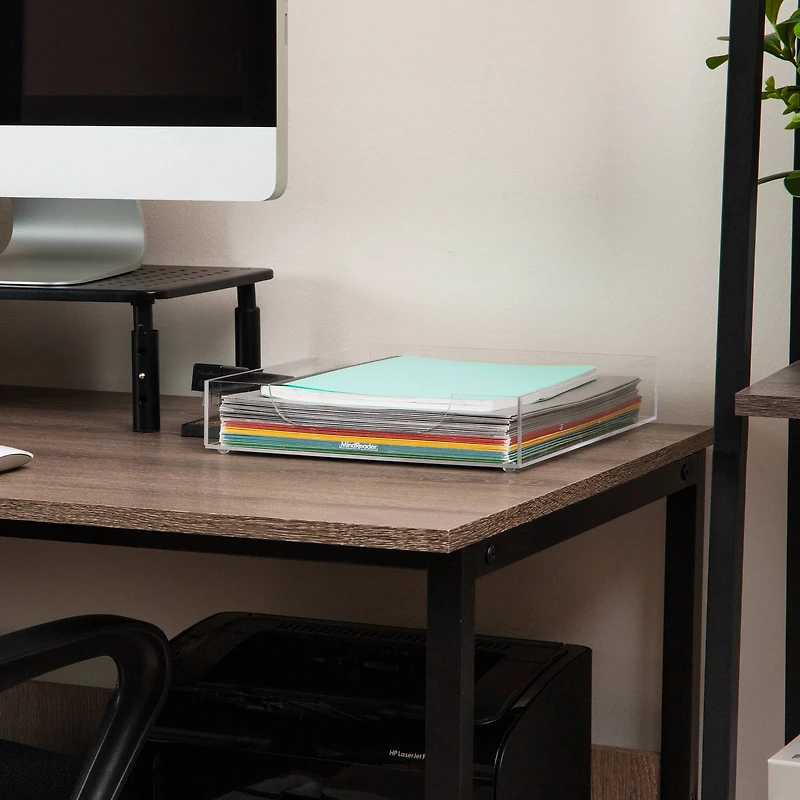 Mind Reader Paper Tray, Desktop Organizer, File Storage, Modern, Office, Acrylic, Clear