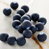 12 Pack: Blue Rubber Coated Glass Round Beads, 10mm by Bead Landing™
