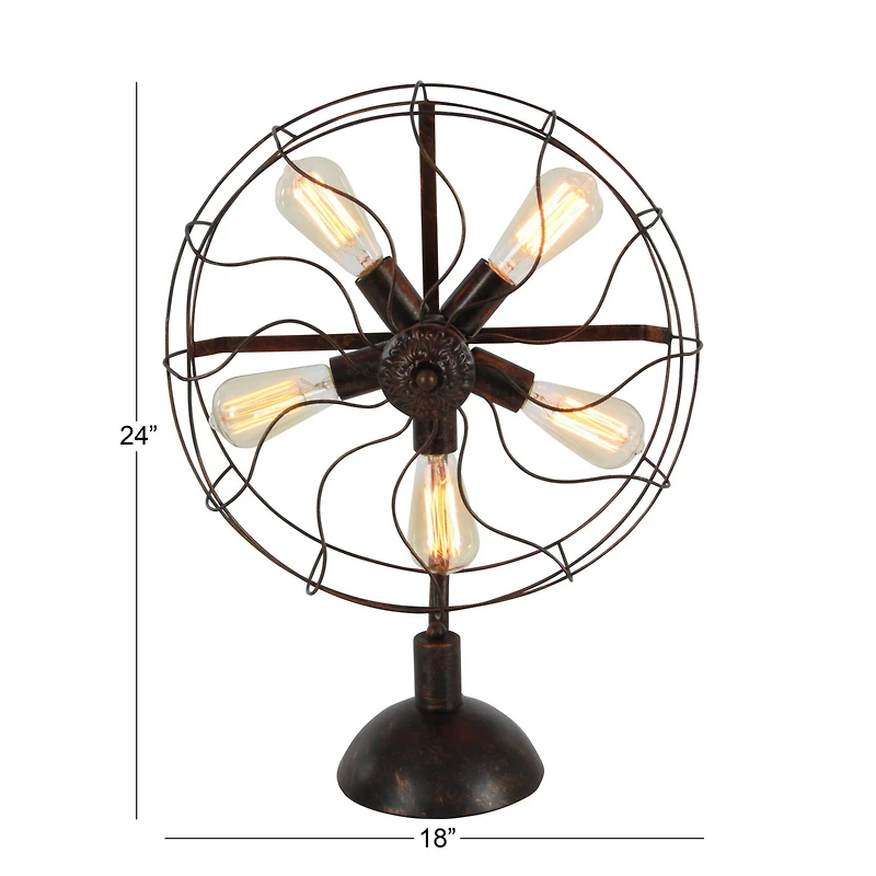 24" Black Metal Industrial Table Lamp