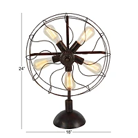 24" Black Metal Industrial Table Lamp