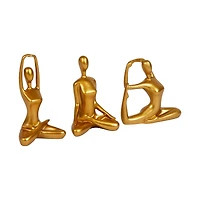 Mind Reader Yoga Figurine Set, Set of 3, Gold