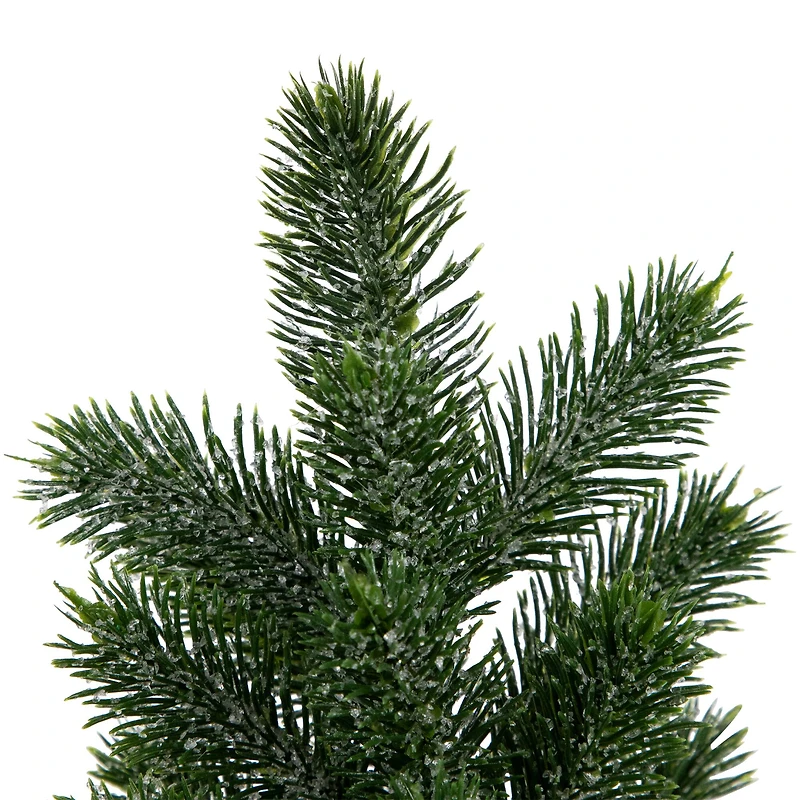 10" Unlit Iced Pine Artificial Christmas Tree Set