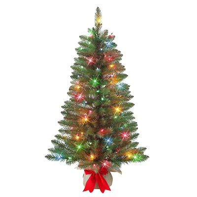 3ft. Pre-Lit Artificial Fraser Fir Tree, Multicolor Lights