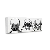 Stupell Industries Speak See Hear No Evil Skulls Canvas Wall Art