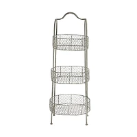 White Iron Farmhouse 3 Tier Tray Stand