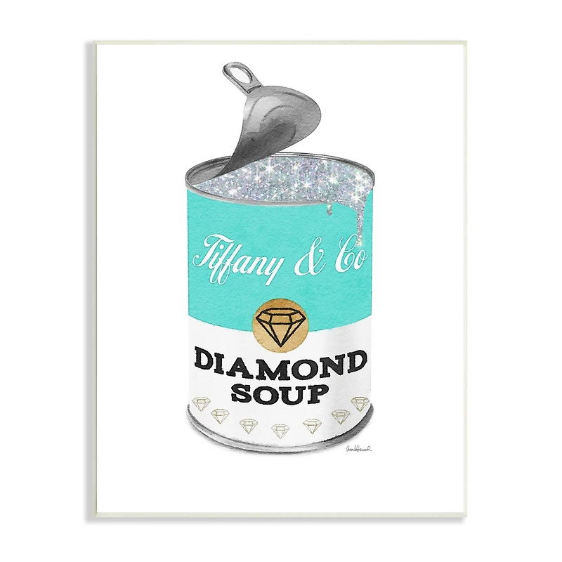 Stupell Industries Blue Pop Fashion Condensed Soup Glam Open Lid Wall Plaque