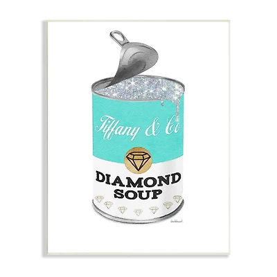 Stupell Industries Blue Pop Fashion Condensed Soup Glam Open Lid Wall Plaque