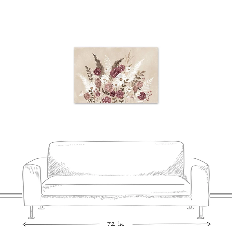 Boho Flowers 36" x 24" Canvas Wall Art