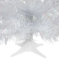18" Unlit White Iridescent Spruce Artificial Christmas Tree