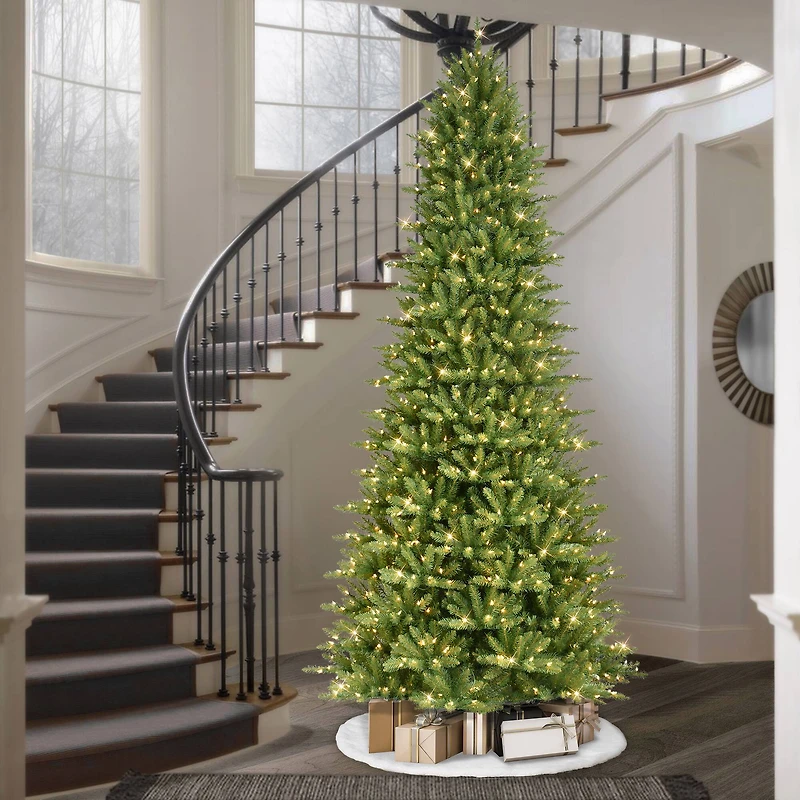 10ft. Pre-Lit Slim Fraser Fir Artificial Christmas Tree, Clear Lights