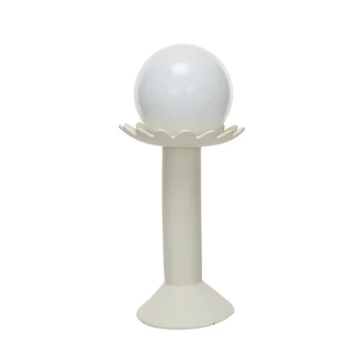 Hello Honey® 21" White Ceramic Pedestal & Orb LED Table Lamp