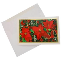 JAM Paper A8 Modern Poinsettia Christmas Cards & Envelopes, 10ct.