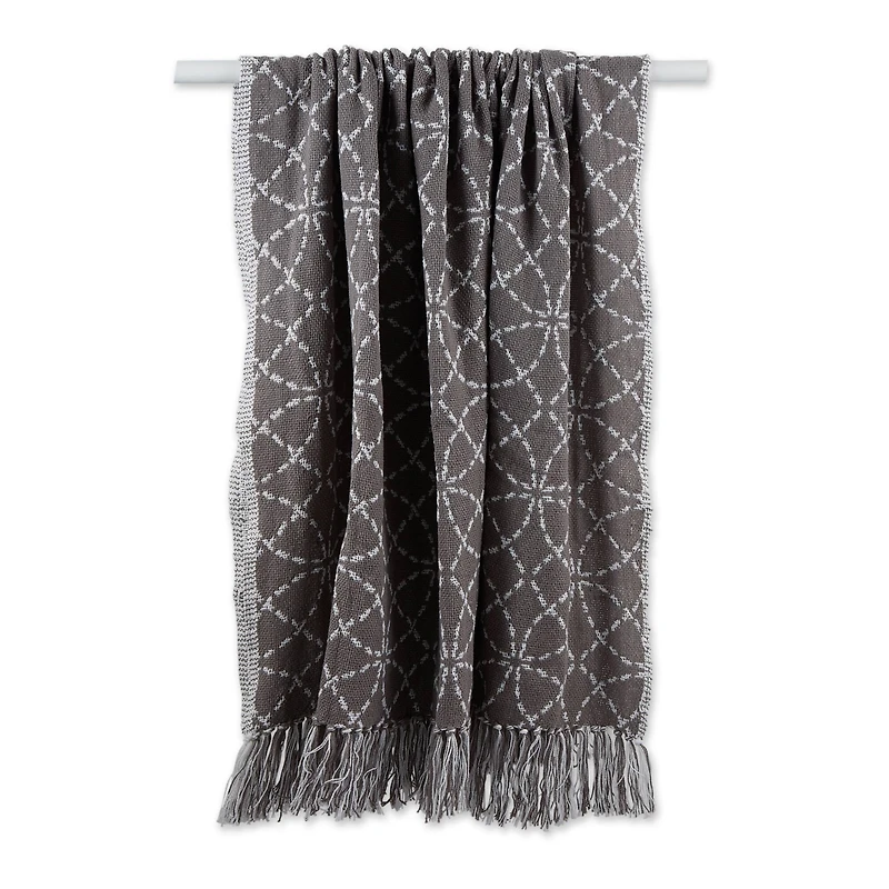 Gray Concentric Circles Throw