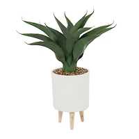 2.5ft. Potted White Plastic Modern Artificial Foliage