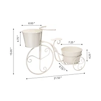 Glitzhome® 21.5'' White Metal Bicycle Plant Stand