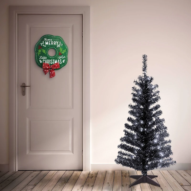 4ft. Pre-Lit Tinsel Artificial Christmas Tree