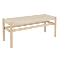 Hello Honey® Fernway 18" Solid Wood and Woven Rope Entryway Bench