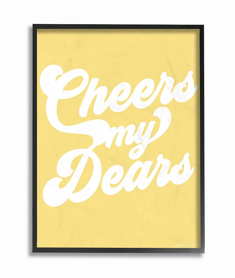 Stupell Industries LulusimonStudio Cheers My Dears Wall Art in Black Frame