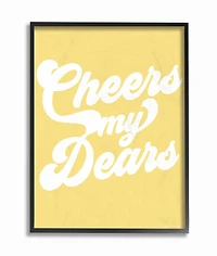 Stupell Industries LulusimonStudio Cheers My Dears Wall Art in Black Frame