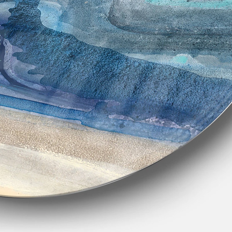 Designart - Coast Blue Sea Waves Watercolour