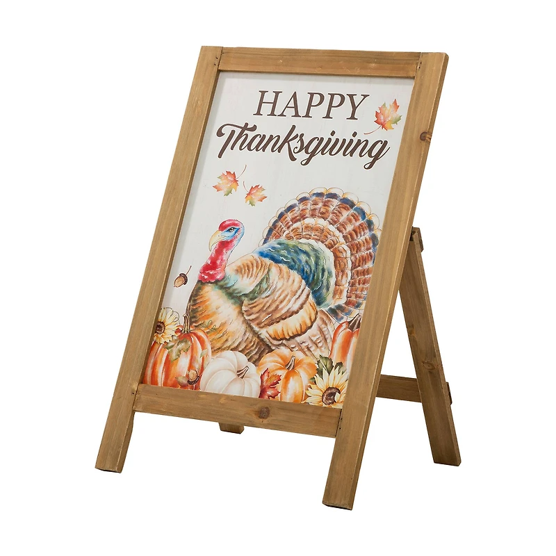 Glitzhome® 24" Thanksgiving Turkey Easel Porch Sign