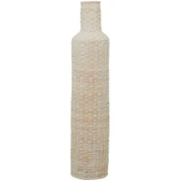 White Bamboo Tall Woven Floor Vase 9" x 9" x 39"