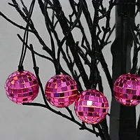 10ct. Warm White LED Pink Disco Ball Icon String Lights by Ashland®