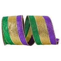 Reliant 2.5" x 10yd. Wired Mardi Gras Glitz Ribbon
