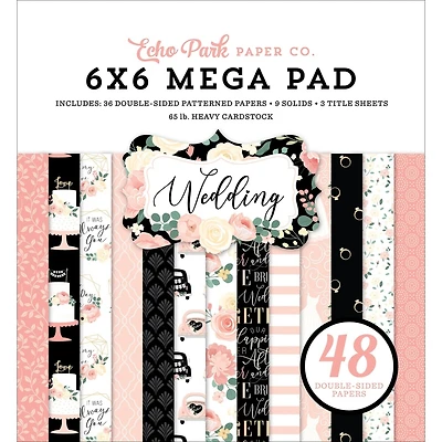 Echo Park™ Paper Co. Wedding Double-Sided Mega Paper Pad, 6" x 6"