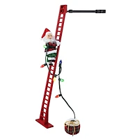 43" Super Climbing Plaid Santa with Ladder