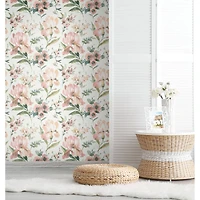 RoomMates Pink Iris Peel & Stick Wallpaper