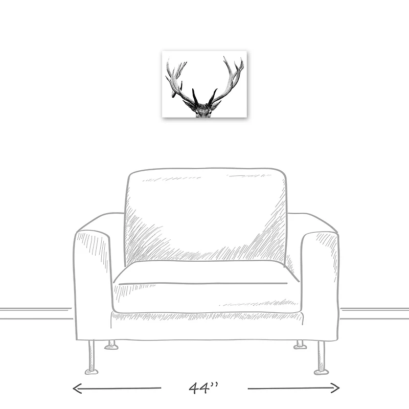 Deer Antlers 11" x 14" Canvas Wall Art