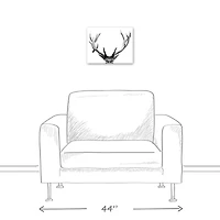 Deer Antlers 11" x 14" Canvas Wall Art
