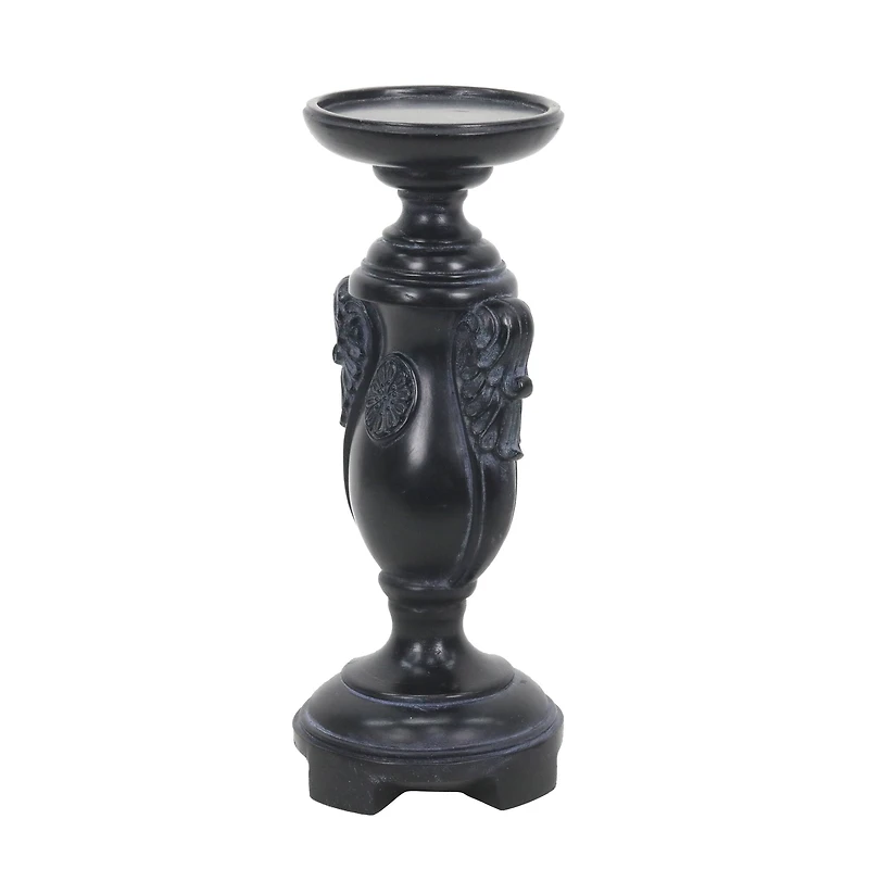 Black Scrollwork Pillar Candle Holder by Ashland