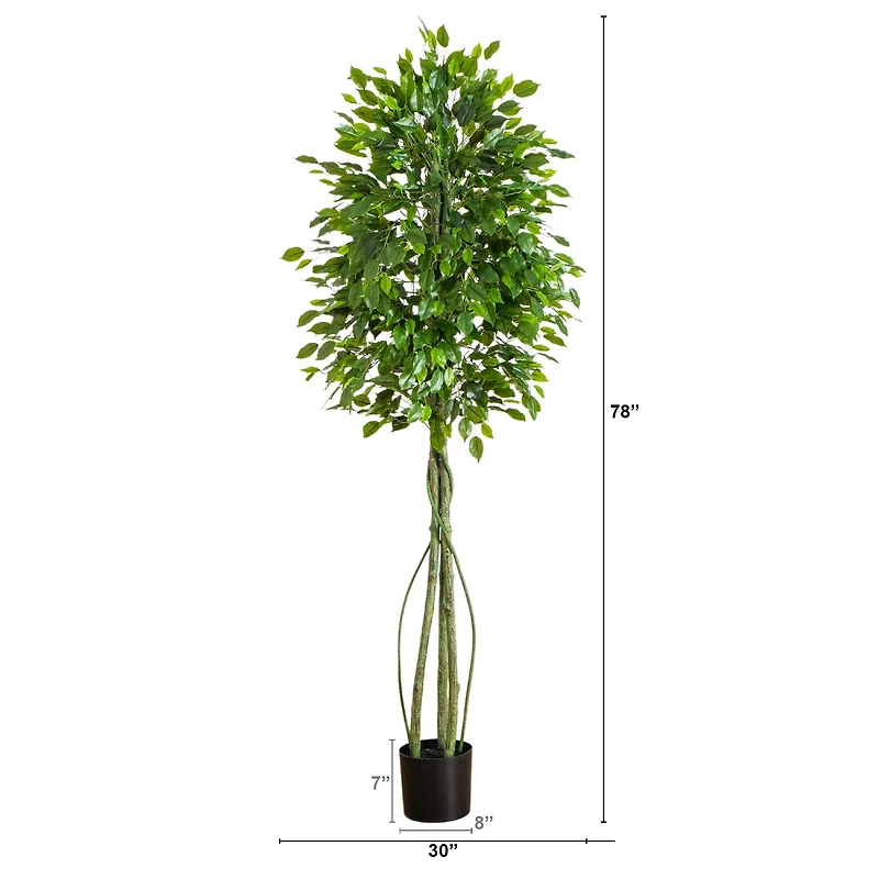 6.5ft. UV Resistant Artificial Ficus Tree (Indoor/Outdoor)