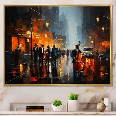 Designart "African American Harlem City" African American Framed Wall Art Prints