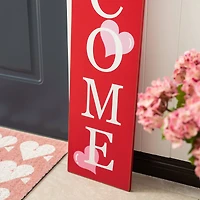 Glitzhome® 3.5ft. Valentine's Wooden Welcome Porch Sign