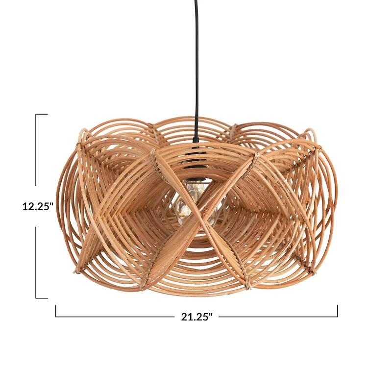 Hello Honey® 21" Natural Modern Woven Rattan Ceiling Light