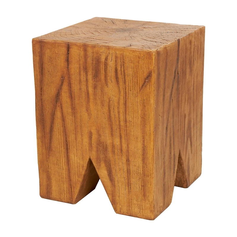 18" Brown Block Outdoor Accent Table
