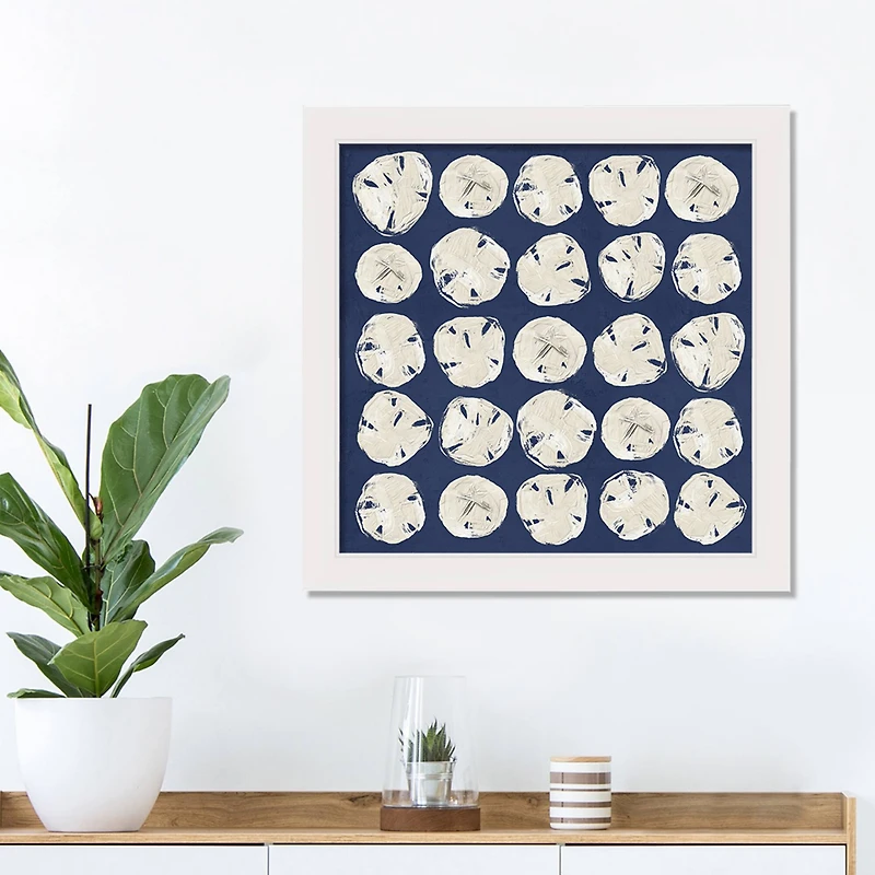 Coastal Sand Dollars White Framed Print