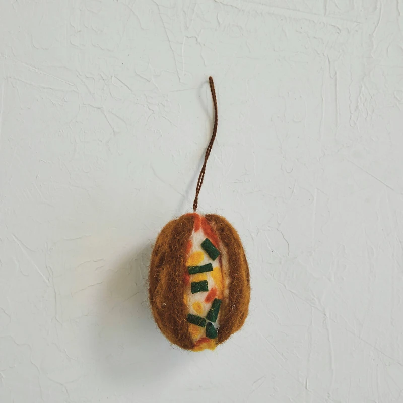 Hello Honey® 3.5" Baked Potato Wool Felt Ornament