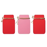 Glitzhome® 7" Set of 3 Valentine's Wooden Mason Jar Table Decor