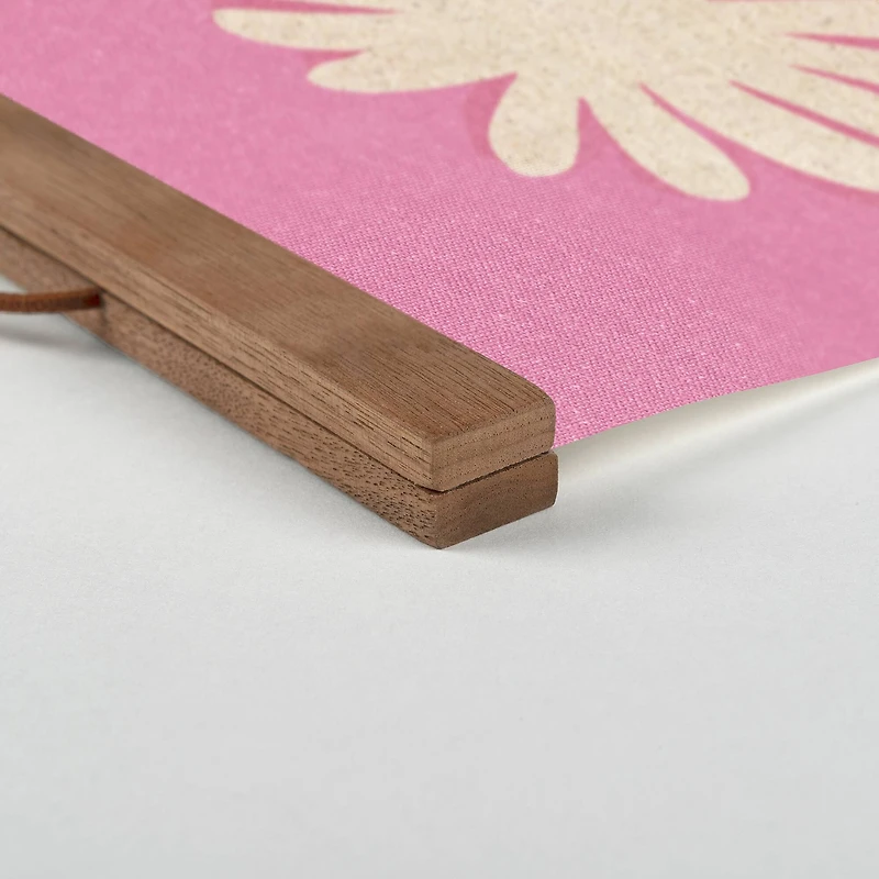 Floral Heart 16" x 16" Teak Hanging Canvas